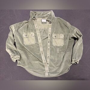American Eagle Olive Corduroy Shirt
